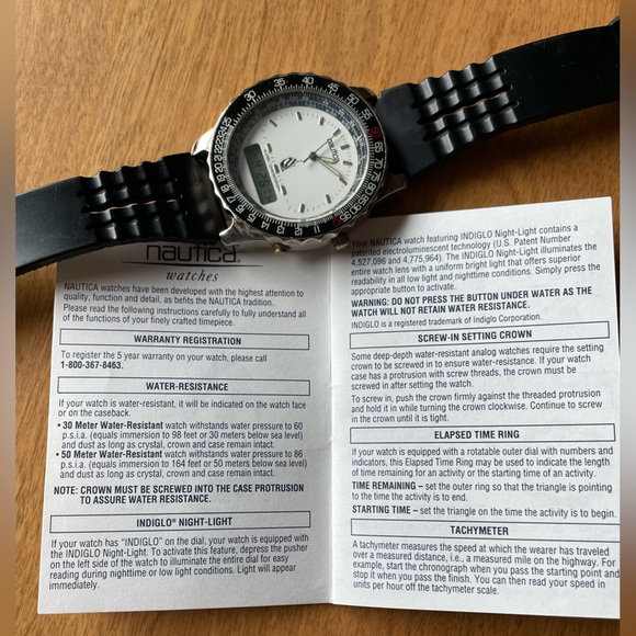 Rare Nautica Analog Alarm Chronograph Timepiece - Picture 4 of 5